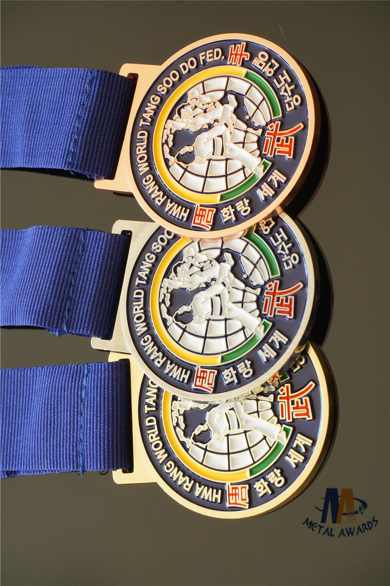 World Relief Custom Award Medals One Color Printed Embossed Logo