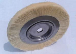China Yellow Abrasive Nylon Wheel Brush Circular Jute Bristle Wire Material Brush wholesale