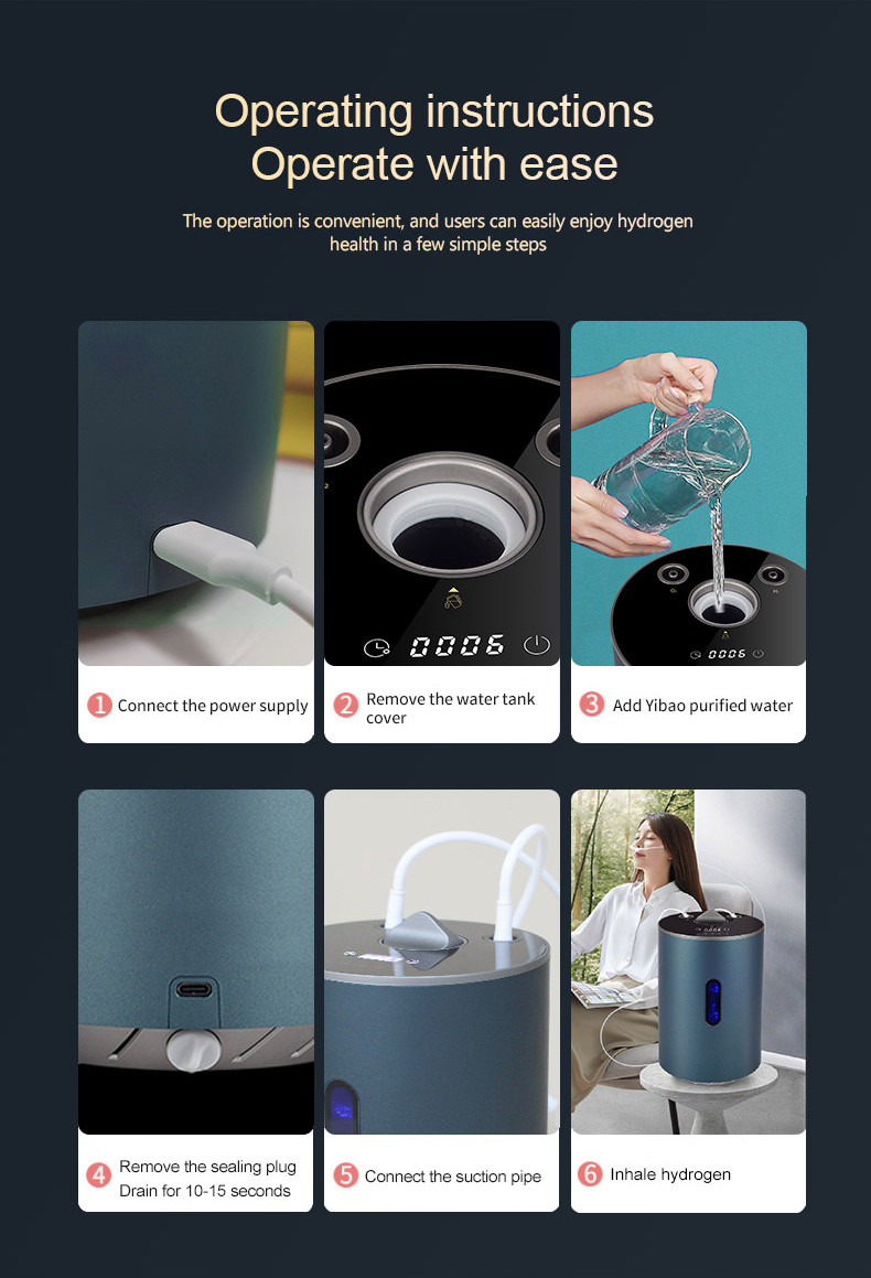 SPE Water Electrolysis Hydrogen Inhaler Machine for Breathing Therapy WEIZI