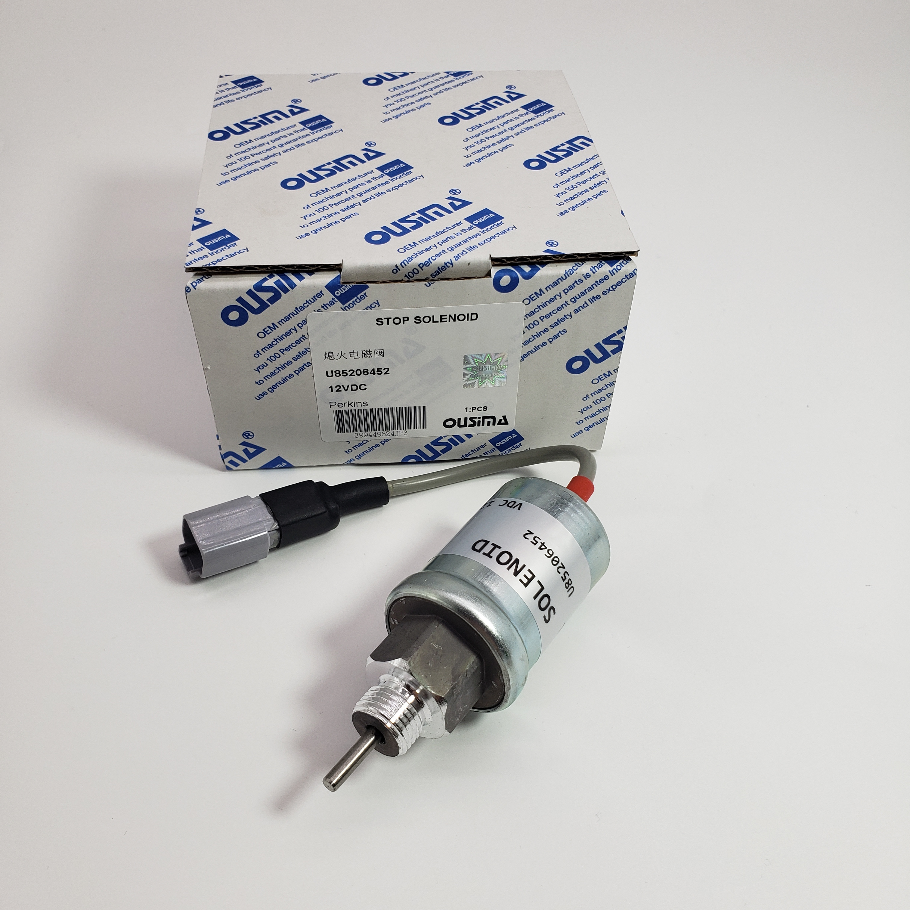 OUSIMA Flame-out solenoid valve U85206452 12VDC For Perkins Excavator Part Cut off Solenoid