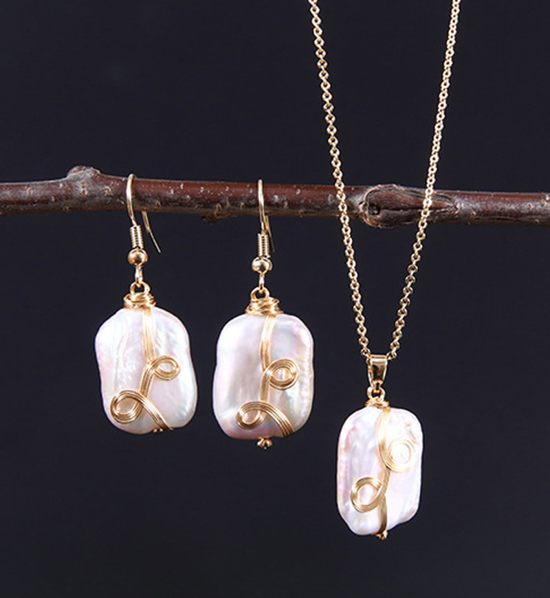 Natural Baroque Pearl necklace Irregular Pearl Choker Necklace For Women Punk Jewelry Baroque Pearl Necklace Jewelry Set