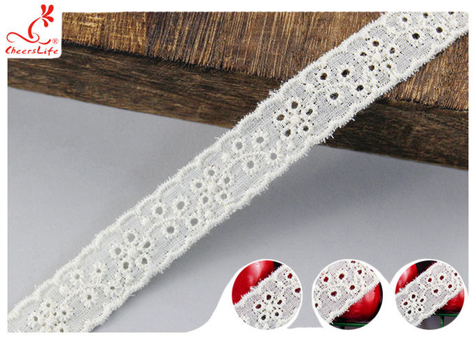 Fashion Embroidered Floral Cotton Eyelet Lace Trim For Nighty Trade Assurance