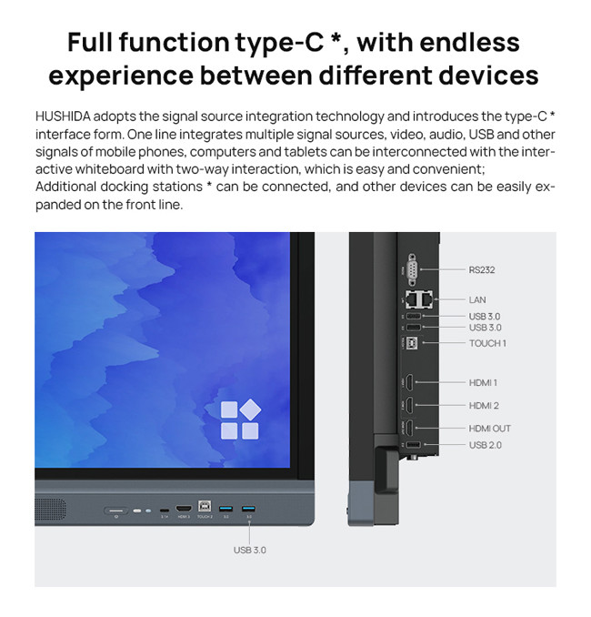Multi Function Digital Interactive Smart Board 75 Interactive Touch Screen
