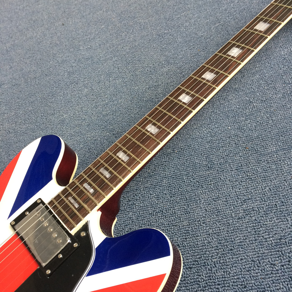 Hollow body Jazz electric guitar, British flag Rosewood Fingerboard electric guitar