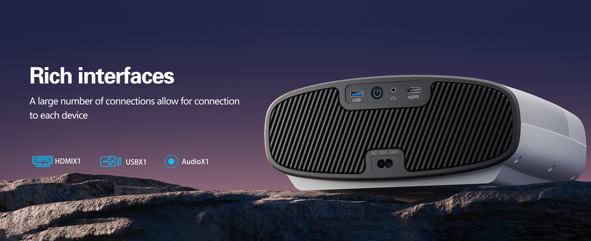 Flyin LCD LED Lamps Android Projector Built-In Stereo Speaker US EURO Plug