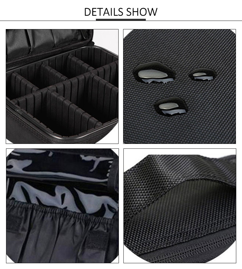 Ladies Polyester H26.5cm Cosmetic Travel Organizer Bag