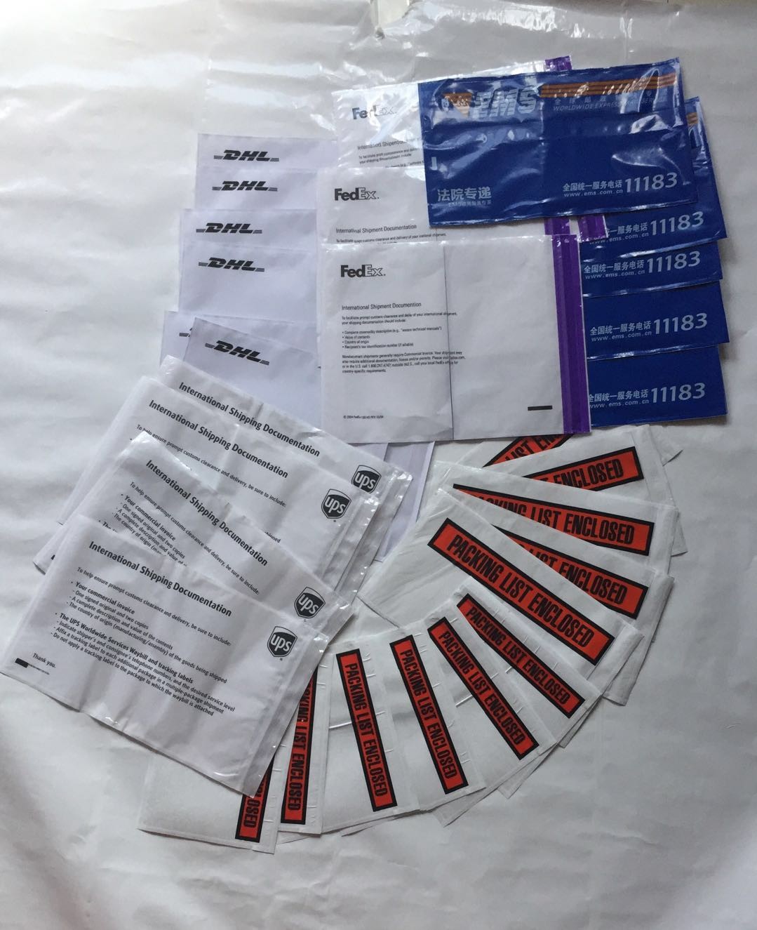 235x175MM Plastic Packing Slip Envelopes For Protect Document Clean And Safety