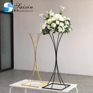 China 160CM wedding standing flower arrangements square gold black white wholesale