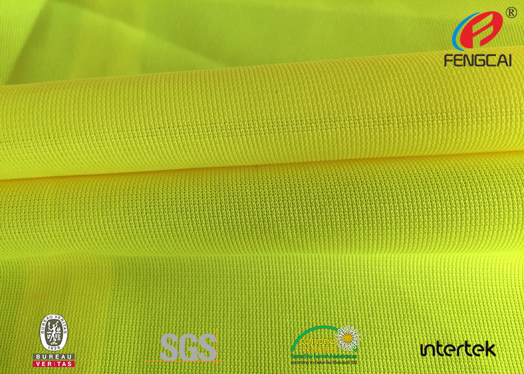 85CM Width High Visibility Polyester Fabric , Yellow Reflective Fabric EN20471 TEST