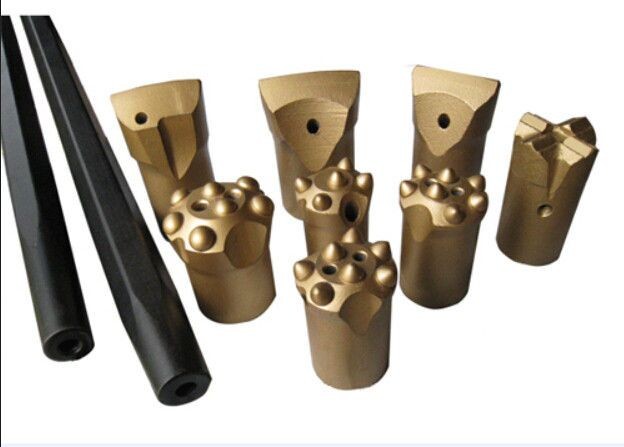 R25 R28 Button Drill Bit Spherical / Ballistic Dia 33 - 45mm With Short Skirt