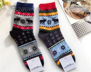 China Top quality christmas gifts cotton winter dress socks wholesale