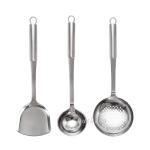 Stianless steel Slotted skimmer soup scoop for kitchen cooking tool