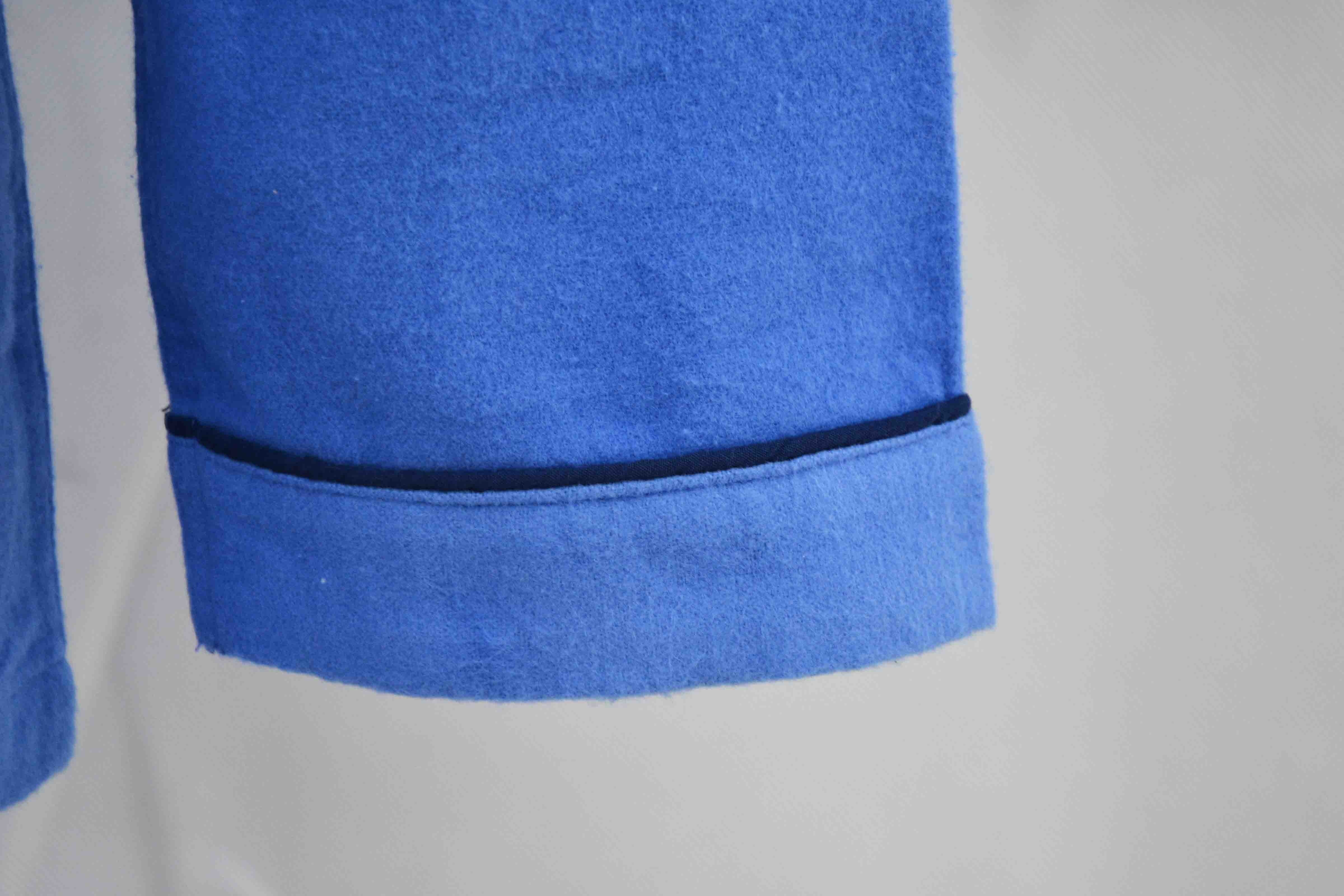 Plain Blue Flannel 100%Cotton Mens Luxury Sleepwear Anti Wrinkle Eco Friendly S - XXL Size
