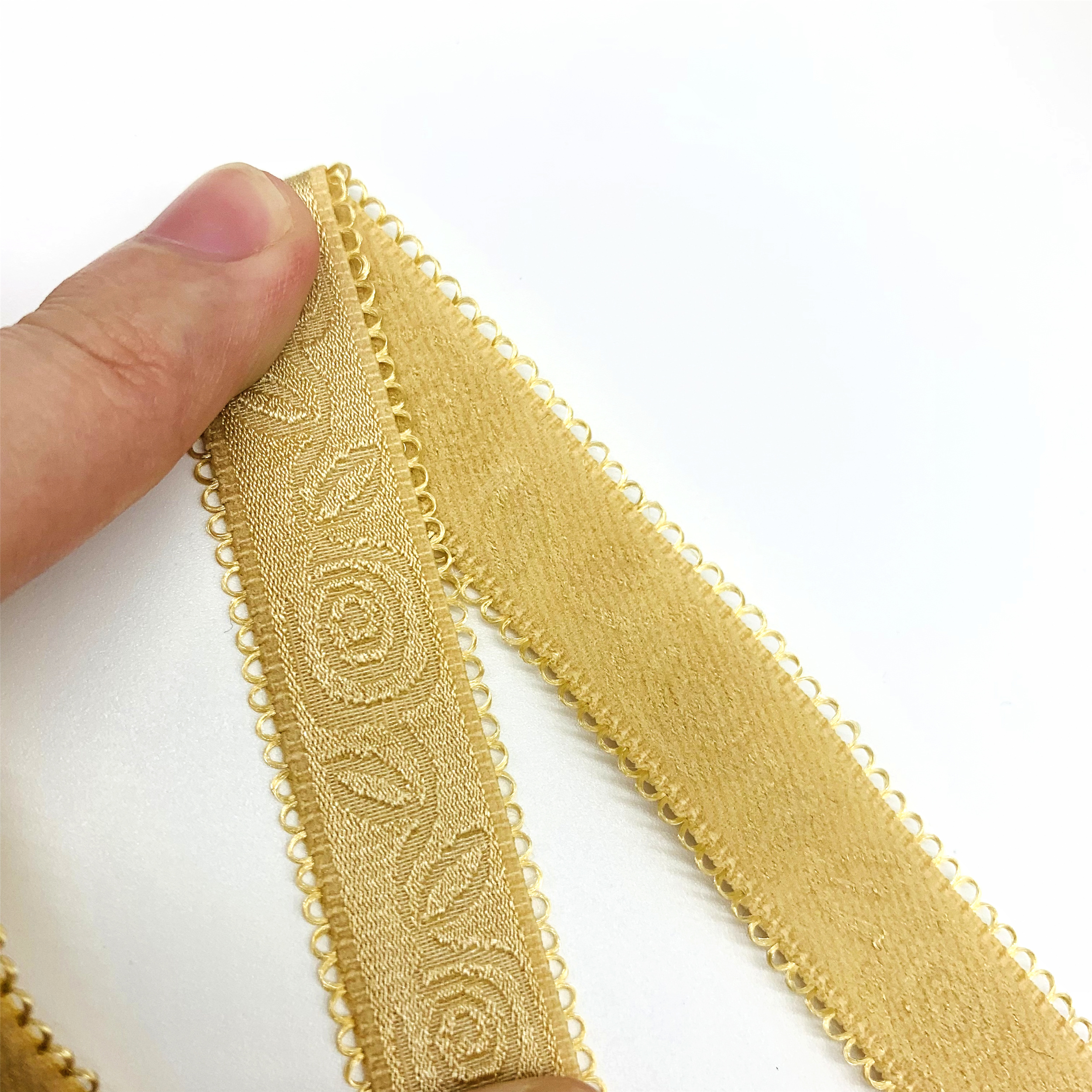 Factory high quality custom jacquard elastic nylon spandex soft underwear bra strap tape band webbing