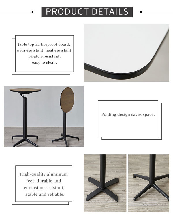 Counter Foldable High Top Table Restaurant Bar Height Tables Round