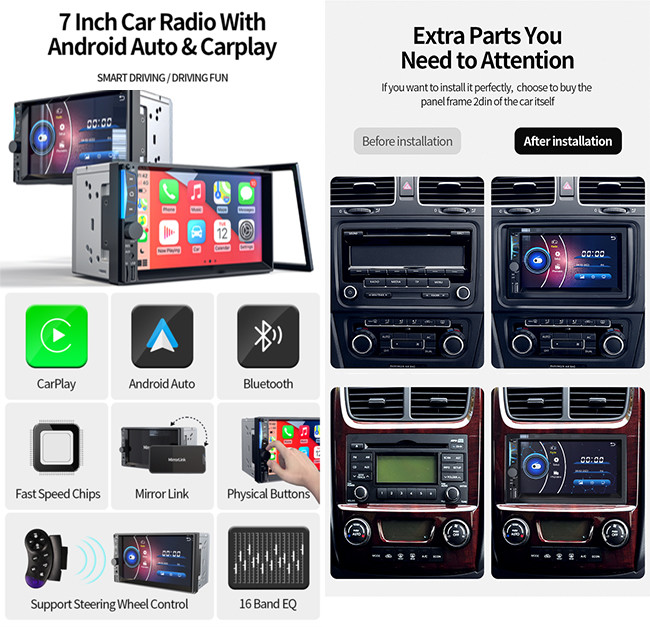 Universal MP5 Car Stereo OEM ODM 2din 7 Inch Car Radio Mirror Link MP5 Autoradio Car DVD Player