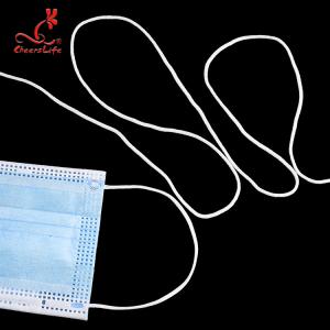 China Nylon Round Elastic Earloop Cord For Mask 3mm Spandex Band White Color wholesale