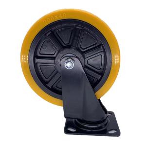 China Swivel Top Plate Casters Wheel TPE Tread Casters 125mm Yellow Castors wholesale