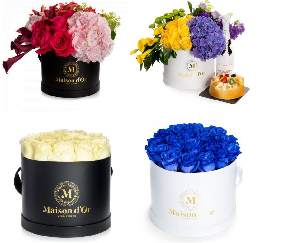 Embossed FSC Cardboard Flower Packaging Box 200gsm Square