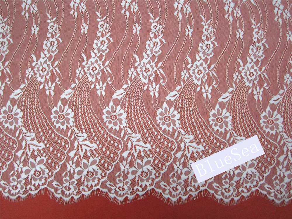 Green Environmental Protection Eyelash Lace Fabric for Wedding Dress
