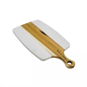 China Serving Custom Handcrafted Square Marble Chopping Board With Handle wholesale