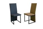 Black Powder Coated Steel Legs ODM Fabric Dining Room Chairs