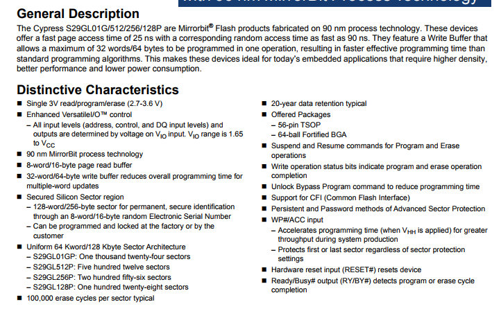 S29GL128P11FFI020flash Memory Ic Chip In Mobile Device 128M PARALLEL 64BGA