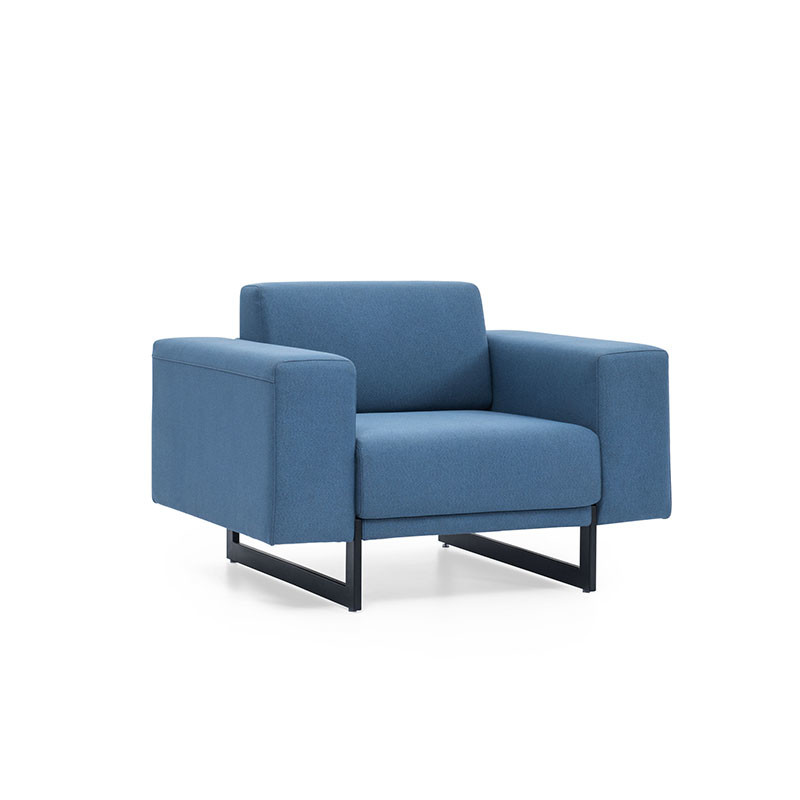 Blue Hotel Office Reception Leather Modular Sectional Office Sofa