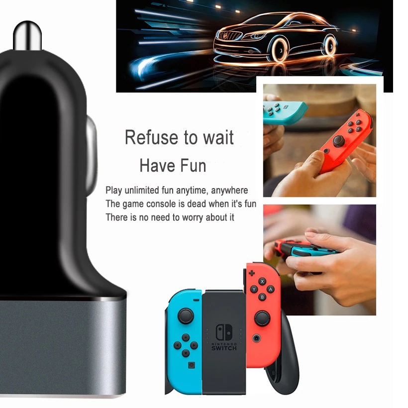 QC3.0 USB PD Type C 60W Car Mount Wireless Charger ABS