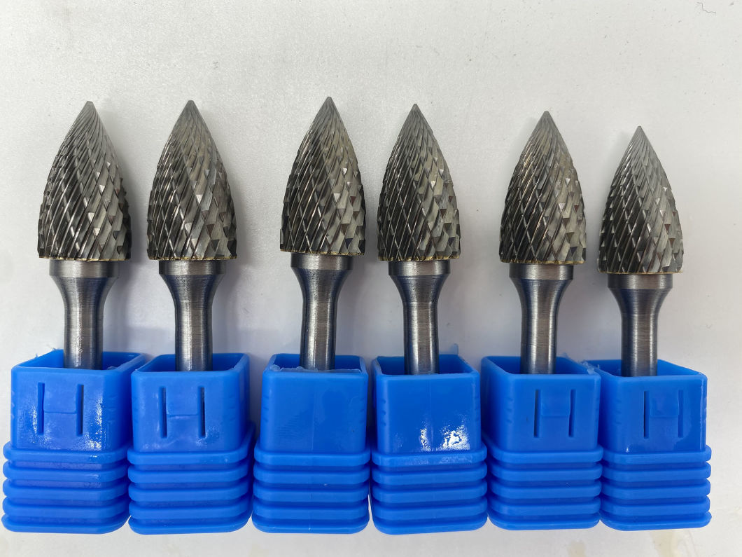 1/4 Inch Shank Burrs Tool Bit 6mm Double Cut Carving Grinder Bit Engraving Tungsten Carbide Burr Set Rotary File Tungsten Burr