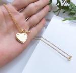 Gold Plated 925 Sterling Silver Neckalce Jewelry Pendant Heart Charm