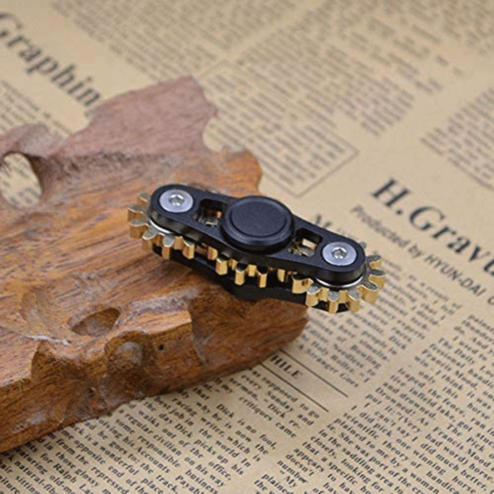 Stress Relief Toys Three Tooth Linkage Pure Copper Gyroscope Spinner for Adults' Anxiety