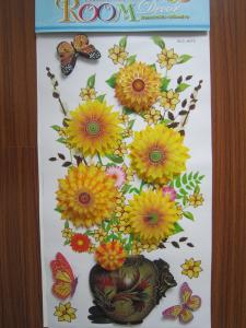 China Three- dimension Effect 2887 31 * 55cm Removable Vinyl 3d Wall Decoration Stickers wholesale