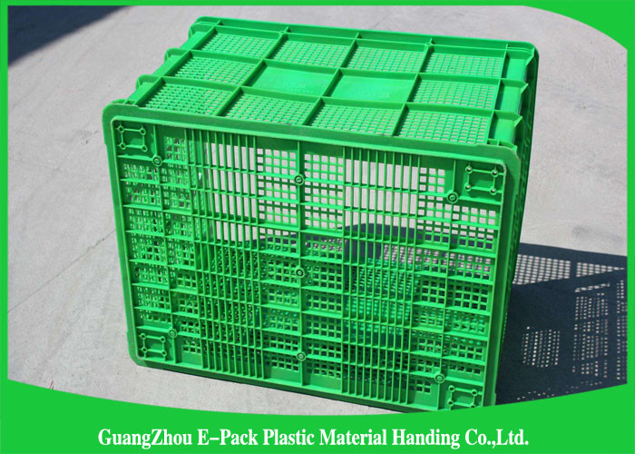 Mesh Vegetablestacking Storage Boxes , Large Big Plastic Packing Crates Collapsible