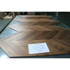 China Natural Walnut Engineered Wood Chevron Flooring Brushed UV Lacquer wholesale