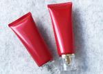 Offset Printing 200ml Red Plastic Cosmetic Tube For Face Wash Cream