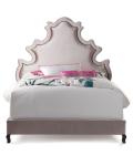 Modern Design Upholstered Velvet Fabric Solid Wood Frame Bed
