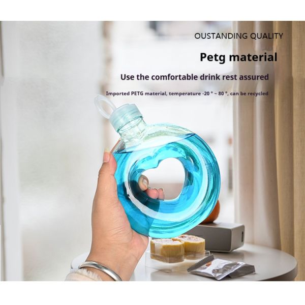 Circular Ring-shaped Creativity Bracelet Beverage Plastic PETG Bottle Leakproof Travel Round Drinking Bottle