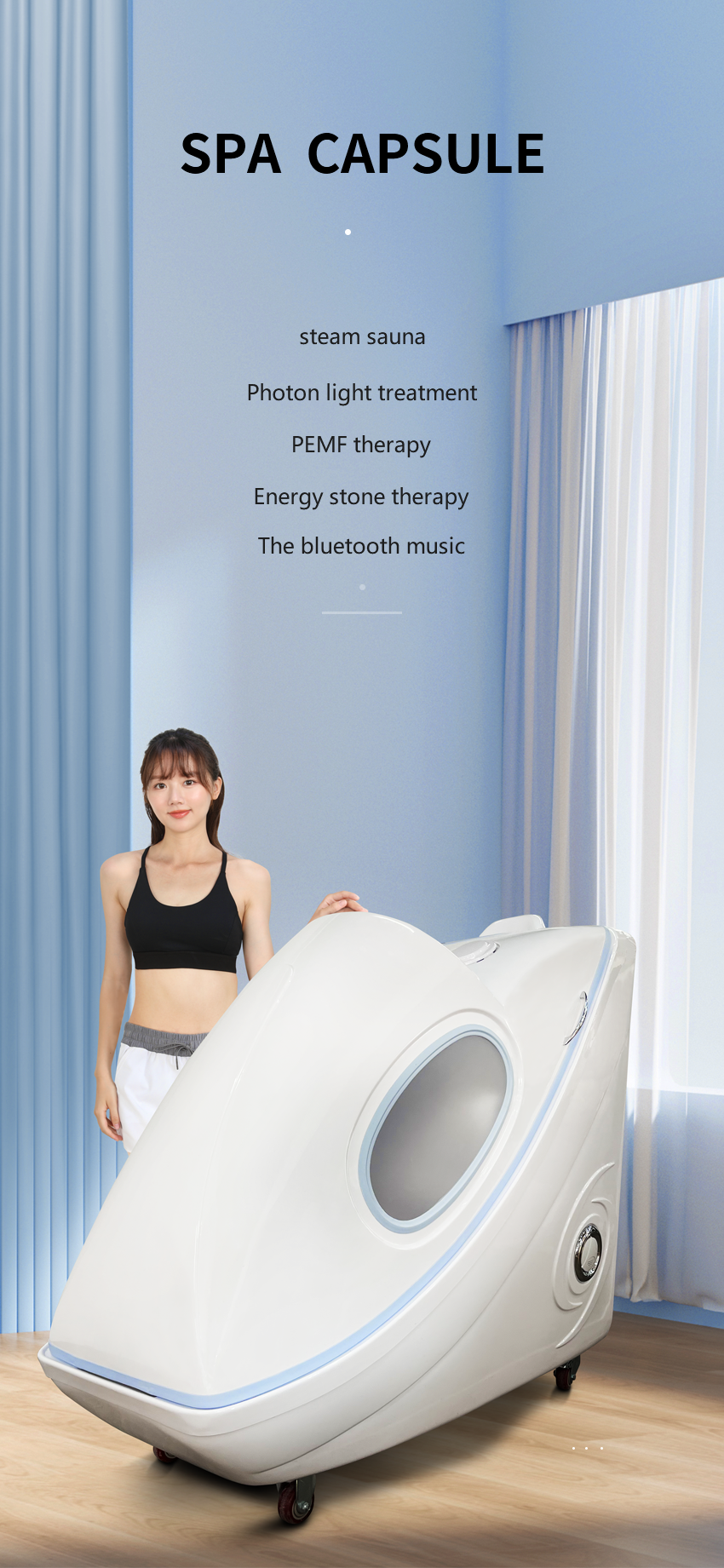 Waterproof Far Infrared Sauna Pod Capsule For Weight Loss And Hydrotherapy Spa