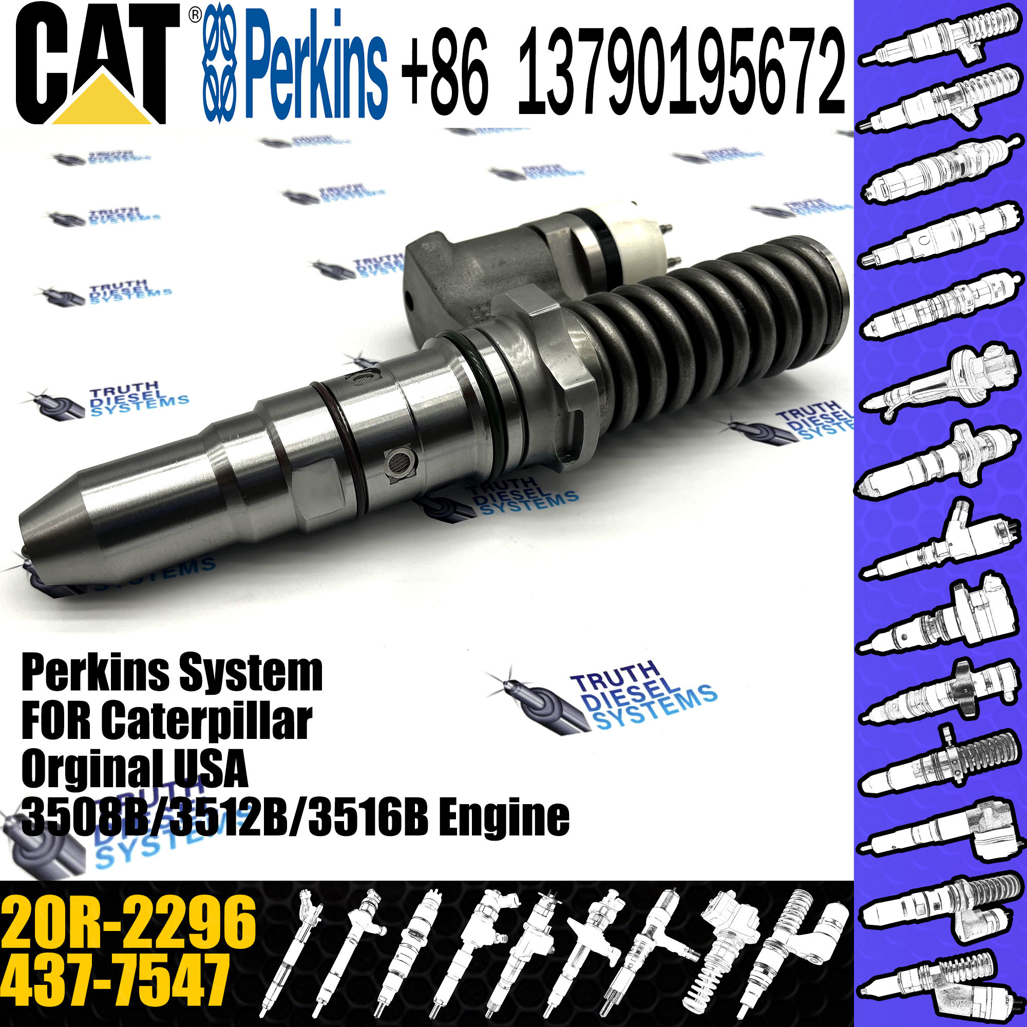 Wholesale Diesel Fuel Injector 437-7547 20R-2296 For Cater-pillar 793C 793D Common Rail