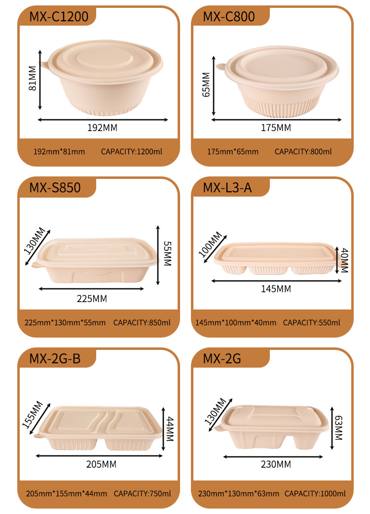 Customized Logo Printed Cornstarch Tableware Including Plates Bowls Tray