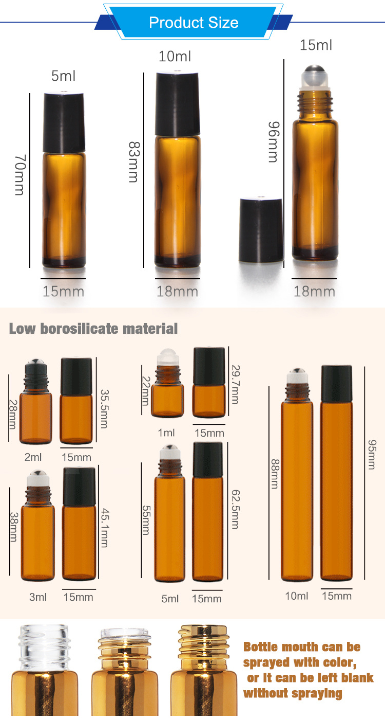 10ml Clear Essential Oil Glass Roll on Bottle Perfume Bottle for Essential Oil