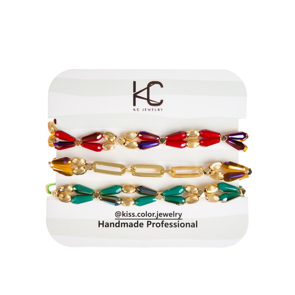Teardrop Crystal Handmade Beads Bracelets Weaved For Christmas Collections