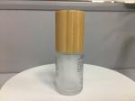 SGS MSDS Bamboo Cosmetic Packaging Cylinder Glass Lotion Pump Bottle
