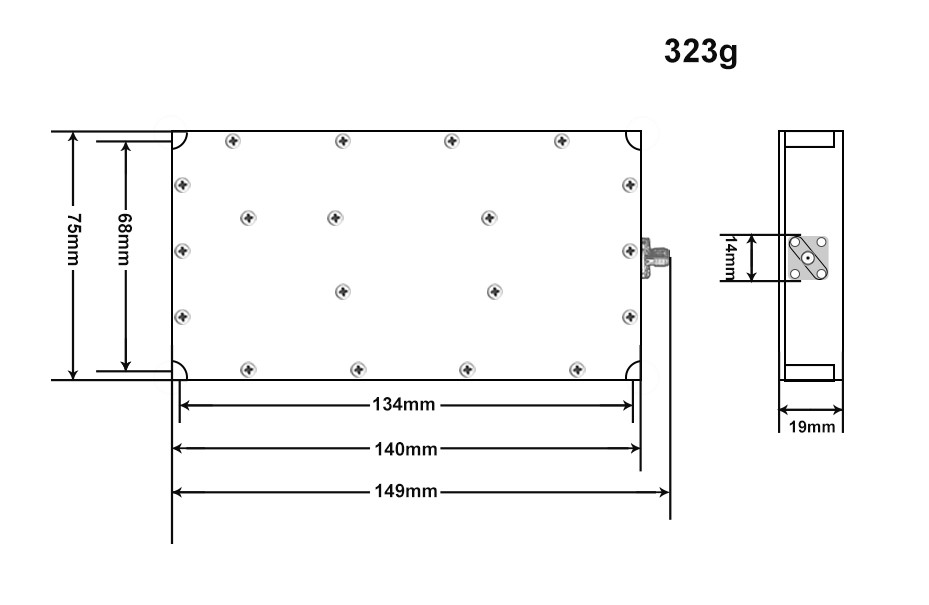 Aluminum Alloy 50W RF Amplifier Module Super Frequency Band 5000-6000MHz Signal Source For Jammer Application