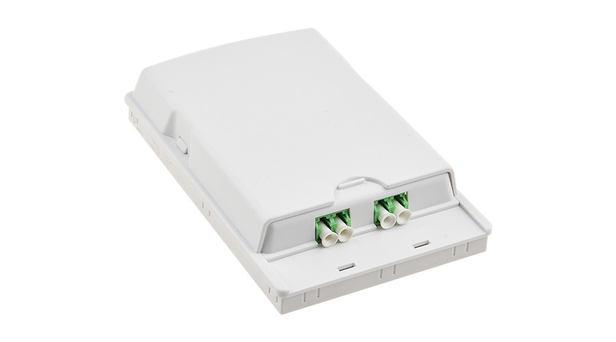 2 Core Fiber Optic Wall Outlet Box , FTTH Termination Box Free Sample Available