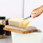 White Ceramic Butter Dish With Lid And Knife For Kitchen Counter