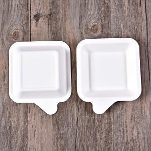 China Food Grade Square Paper Tray , FDA Disposable Biodegradable Paper Plates wholesale