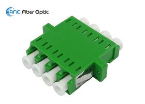 China 4 Port LC Quad Fiber Optic Adapter 0.1dB Ceramic Sleeve SUS304 Metal Clip With Flange wholesale
