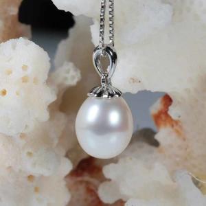 China Women 18K White Gold Natural Freshwater Pearl Pendant Necklace (GDN011) wholesale